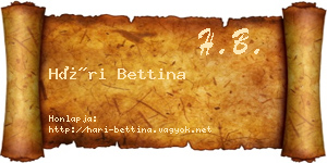 Hári Bettina névjegykártya